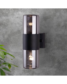 Уличный настенный светильник Roil чёрный/дымчатый плафон IP54 35125/D-foto4