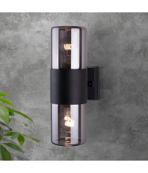 Уличный настенный светильник Roil чёрный/дымчатый плафон IP54 35125/D-foto4