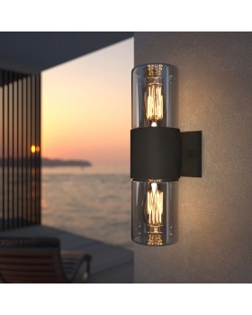 Уличный настенный светильник Roil чёрный/дымчатый плафон IP54 35125/D-foto2