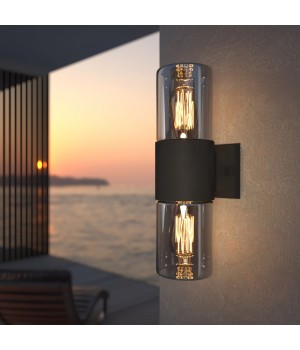 Уличный настенный светильник Roil чёрный/дымчатый плафон IP54 35125/D-foto2