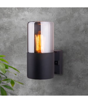 Уличный настенный светильник Roil чёрный/дымчатый плафон IP54 35125/U-foto5