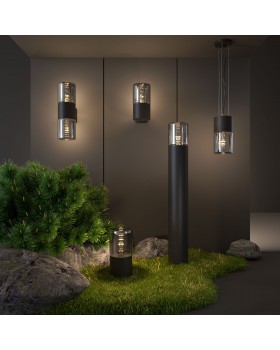 Уличный настенный светильник Roil чёрный/дымчатый плафон IP54 35125/U-foto2