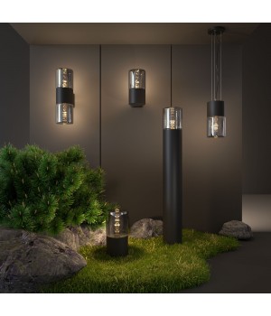 Уличный настенный светильник Roil чёрный/дымчатый плафон IP54 35125/U-foto2