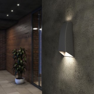 Уличный настенный светодиодный светильник 1016 TECHNO серый-foto2