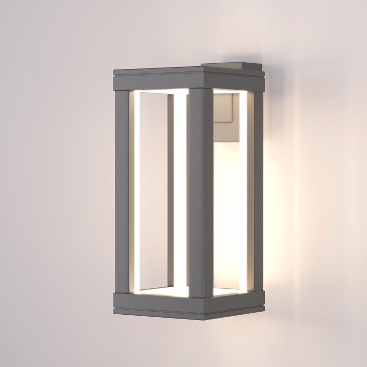 Уличный настенный светодиодный светильник Frame LED IP54 1527 TECHNO LED серый