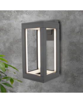 Уличный настенный светодиодный светильник Frame LED IP54 1527 TECHNO LED серый-foto2
