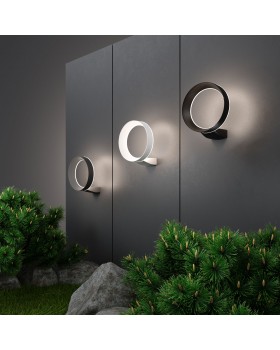 Уличный настенный светодиодный светильник Ring IP54 1710 TECHNO LED черный-foto6