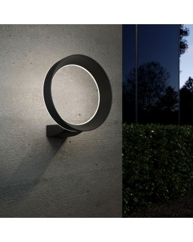 Уличный настенный светодиодный светильник Ring IP54 1710 TECHNO LED черный-foto2