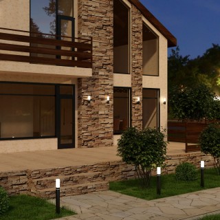 Уличный настенный светодиодный светильник IP54 серый 1534 TECHNO LED-foto3