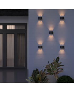 Уличный настенный светодиодный светильник TWINKY DOUBLE черный 1555 TECHNO LED черный-foto3