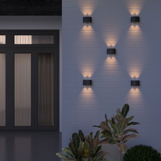 Уличный настенный светодиодный светильник TWINKY DOUBLE черный 1555 TECHNO LED  черный-foto3