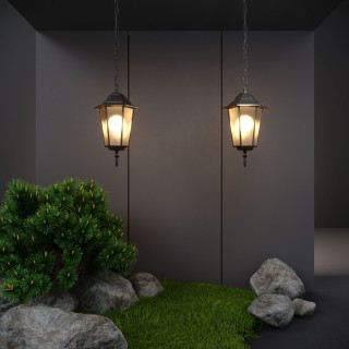 Уличный подвесной светильник IP44 GL 1004H черное золото-foto2