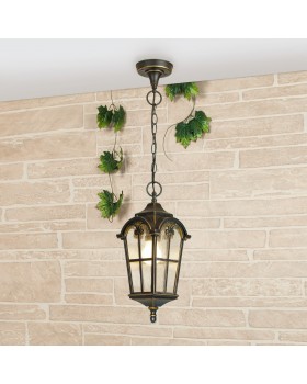 Уличный подвесной светильник IP44 Mira H черное золото-foto2