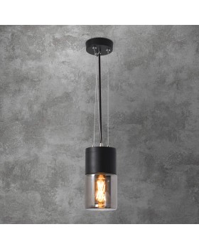 Уличный подвесной светильник Roil чёрный/дымчатый плафон IP54 35125/H-foto2