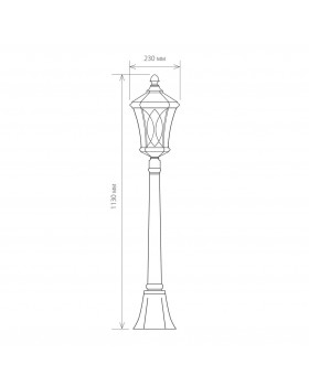 Virgo F черное золото уличный светильник на столбе IP44 GLXT-1450F-foto3
