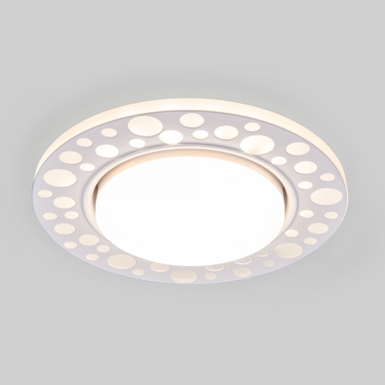 Встраиваемый точечный светильник с LED подсветкой 3032 GX53 WH белый