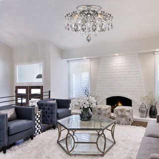 Потолочная люстра с хрусталем 276/5 серебро-foto2