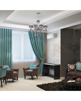 Подвесная хрустальная люстра 309/8 хром-foto4