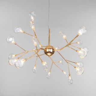 Подвесная люстра со стеклянными плафонами 564 золото-foto2