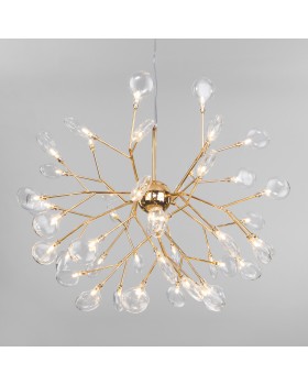 Подвесная люстра со стеклянными плафонами 565 золото-foto2