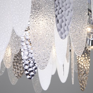 Подвесная люстра с фактурным стеклом 324/8 хром-foto2