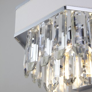 Настенный светильник с хрусталем 329/2 хром / белый-foto2