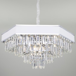 Подвесная люстра с хрусталём 329/9 хром / белый-foto3