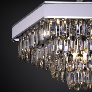 Подвесная люстра с хрусталём 329/9 хром / белый-foto4