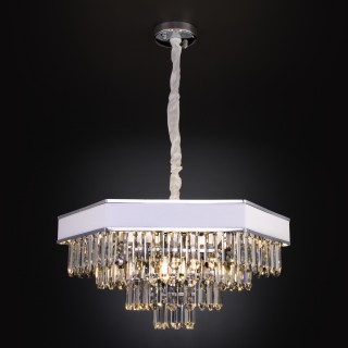 Подвесная люстра с хрусталём 329/9 хром / белый-foto5