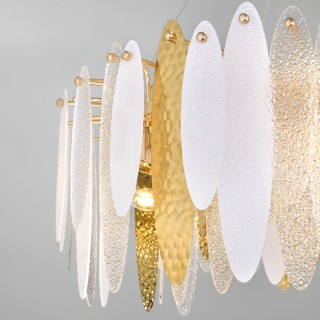 Подвесная люстра с фактурным стеклом 326/10 золото-foto2