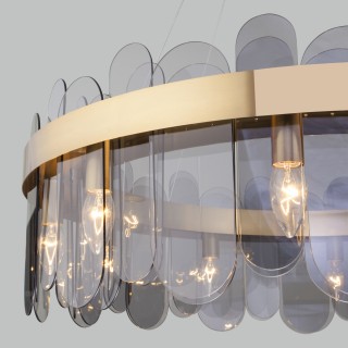 Подвесная люстра со стеклом 332/10 латунь-foto2