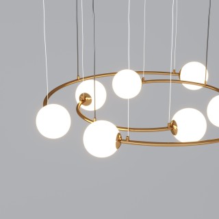 Подвесной светильник со стеклянными плафонами 359/8 латунь-foto2