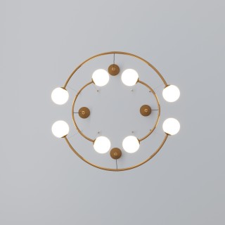 Подвесной светильник со стеклянными плафонами 359/8 латунь-foto4