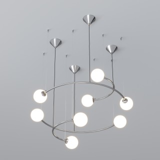 Подвесной светильник со стеклянными плафонами 360/8 хром-foto4