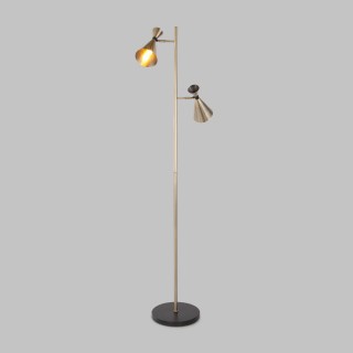 Торшер с поворотными плафонами 01109/2 латунь / черный-foto3