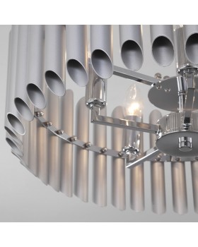 Потолочная люстра с металлическим плафоном 362/5 серебро-foto2
