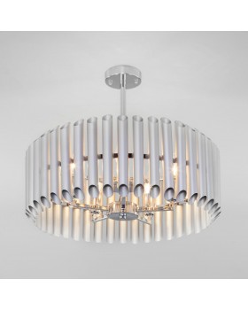 Потолочная люстра с металлическим плафоном 362/5 серебро-foto3