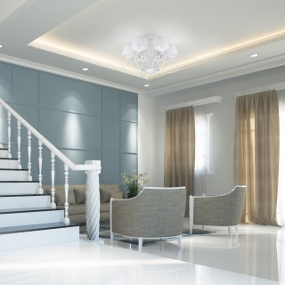 Классическая люстра с абажурами 280/6 белый-foto2