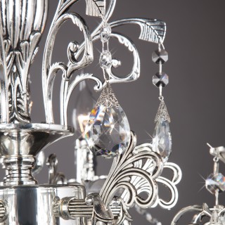Подвесная люстра с хрусталем 230/6 серебряный-foto2