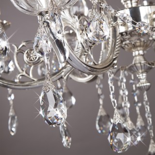Подвесная люстра с хрусталем 230/6 серебряный-foto3