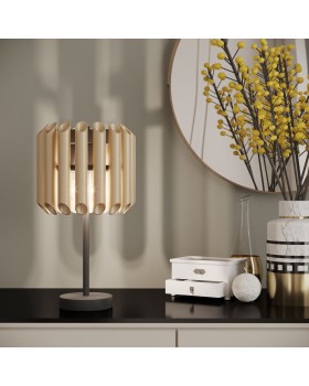 Настольная лампа с металлическим плафоном 01106/3 черный / шампань-foto2