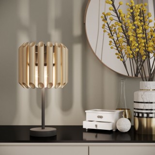 Настольная лампа с металлическим плафоном 01106/3 черный / шампань-foto2