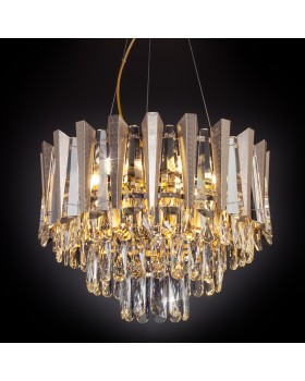 Подвесная люстра с хрусталём 328/6 золото-foto2