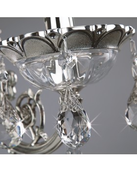 Подвесная люстра с хрусталем 230/8 серебряный-foto2