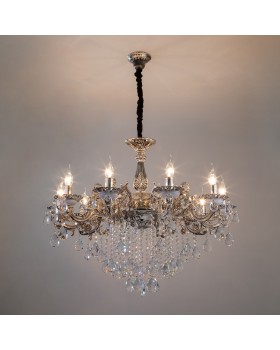 Подвесная люстра с хрусталем 283/10 серебро-foto4