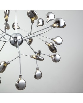 Подвесная люстра с плафонами 554 хром / дымчатый-foto2