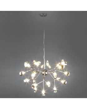 Подвесная люстра с плафонами 554 хром / дымчатый-foto3