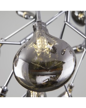 Подвесная люстра с плафонами 555 хром / дымчатый-foto2