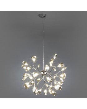 Подвесная люстра с плафонами 555 хром / дымчатый-foto3