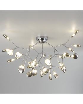 Потолочная люстра с плафонами 556 хром / дымчатый-foto2